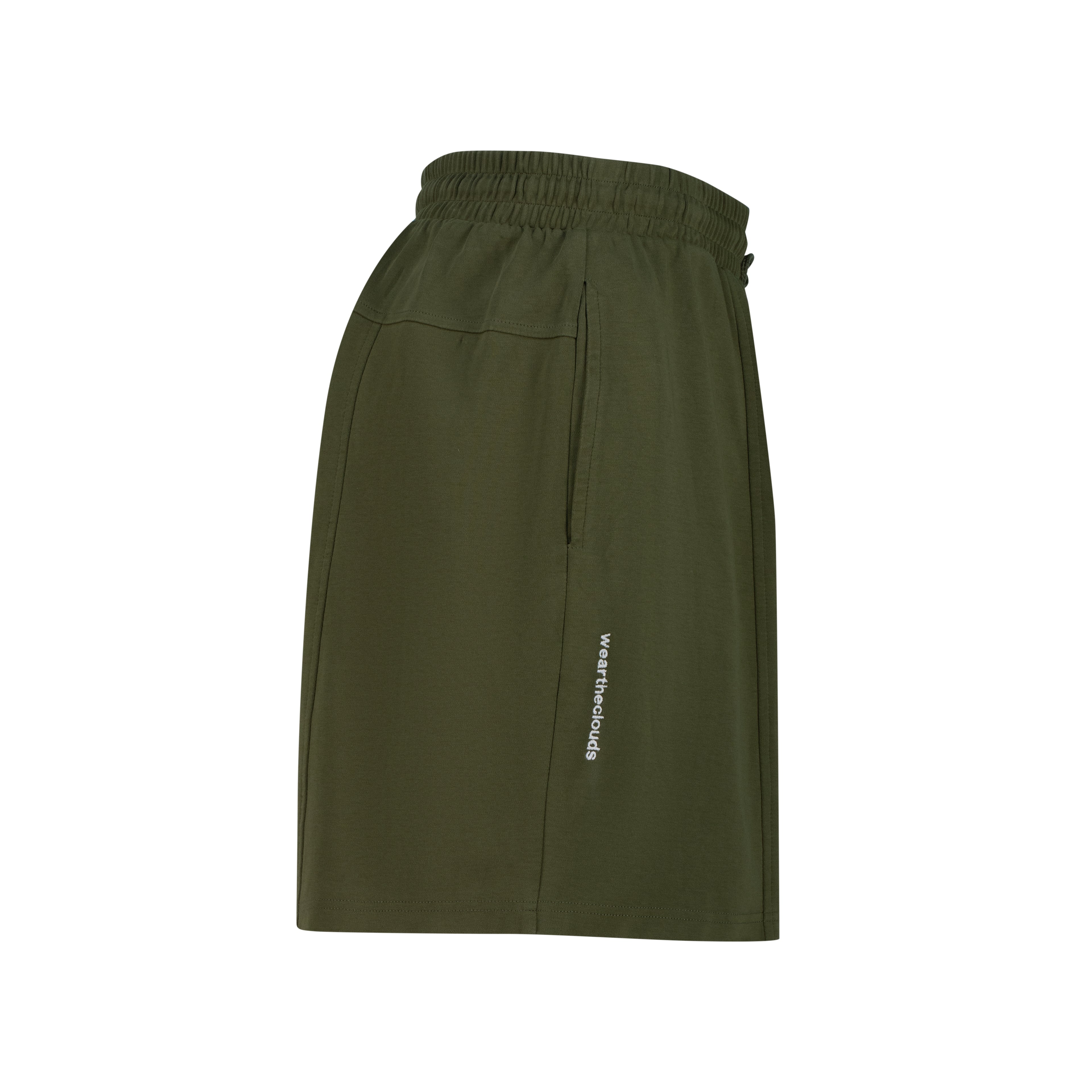 olive green loungewear shorts