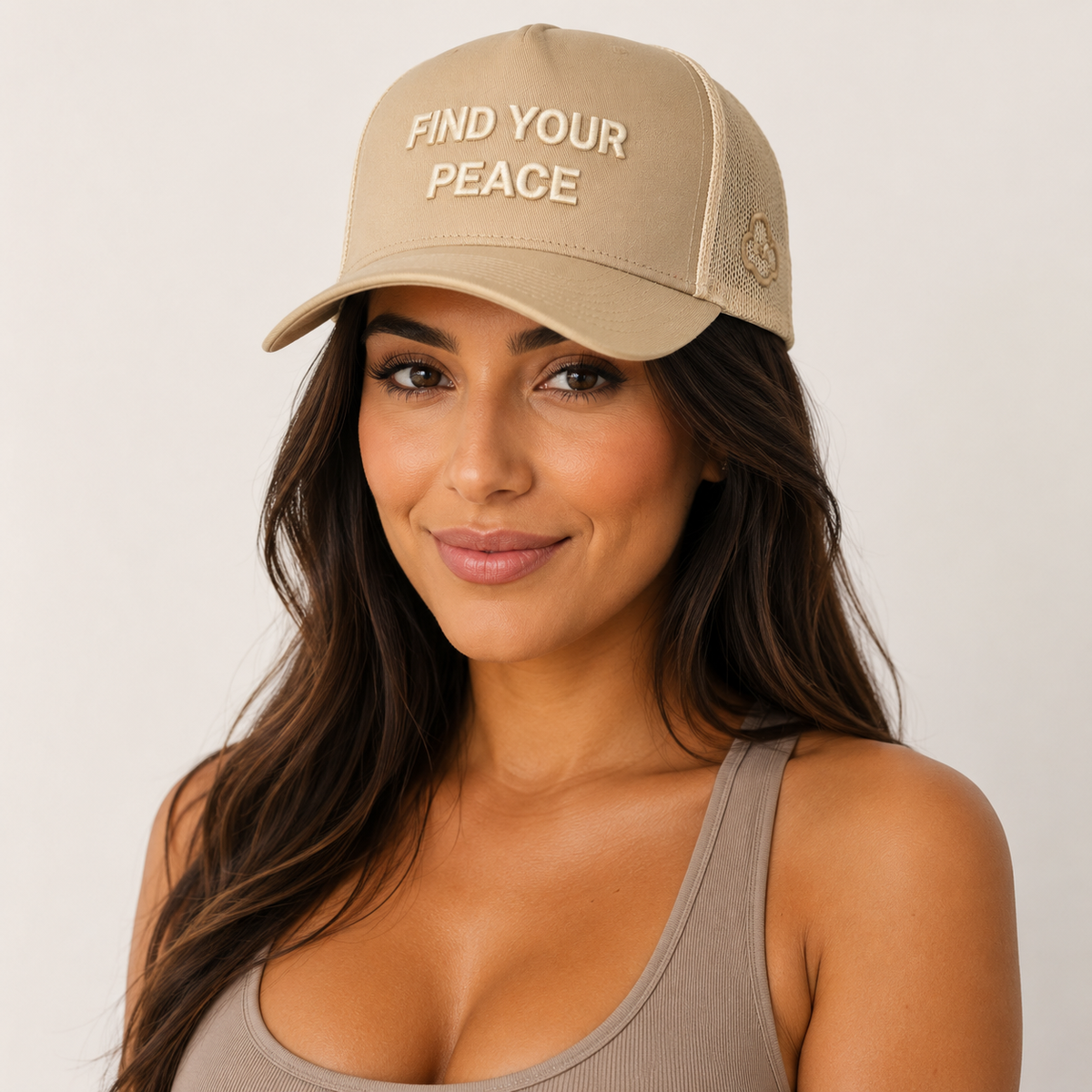 Find Your Peace | Khaki-Stone Trucker Cap