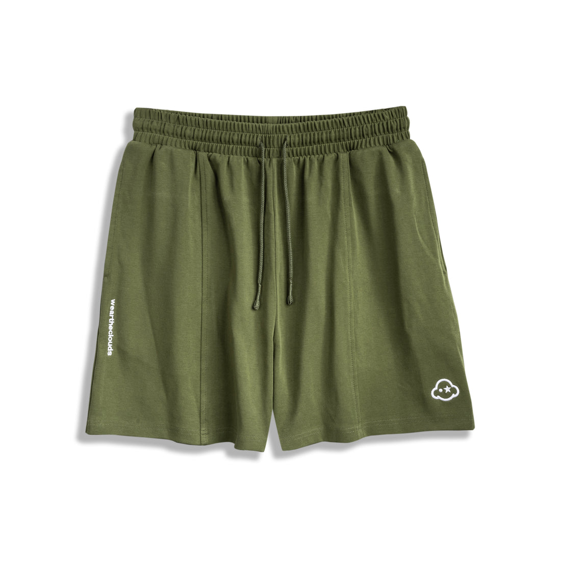 olive green cotton loungewear shorts