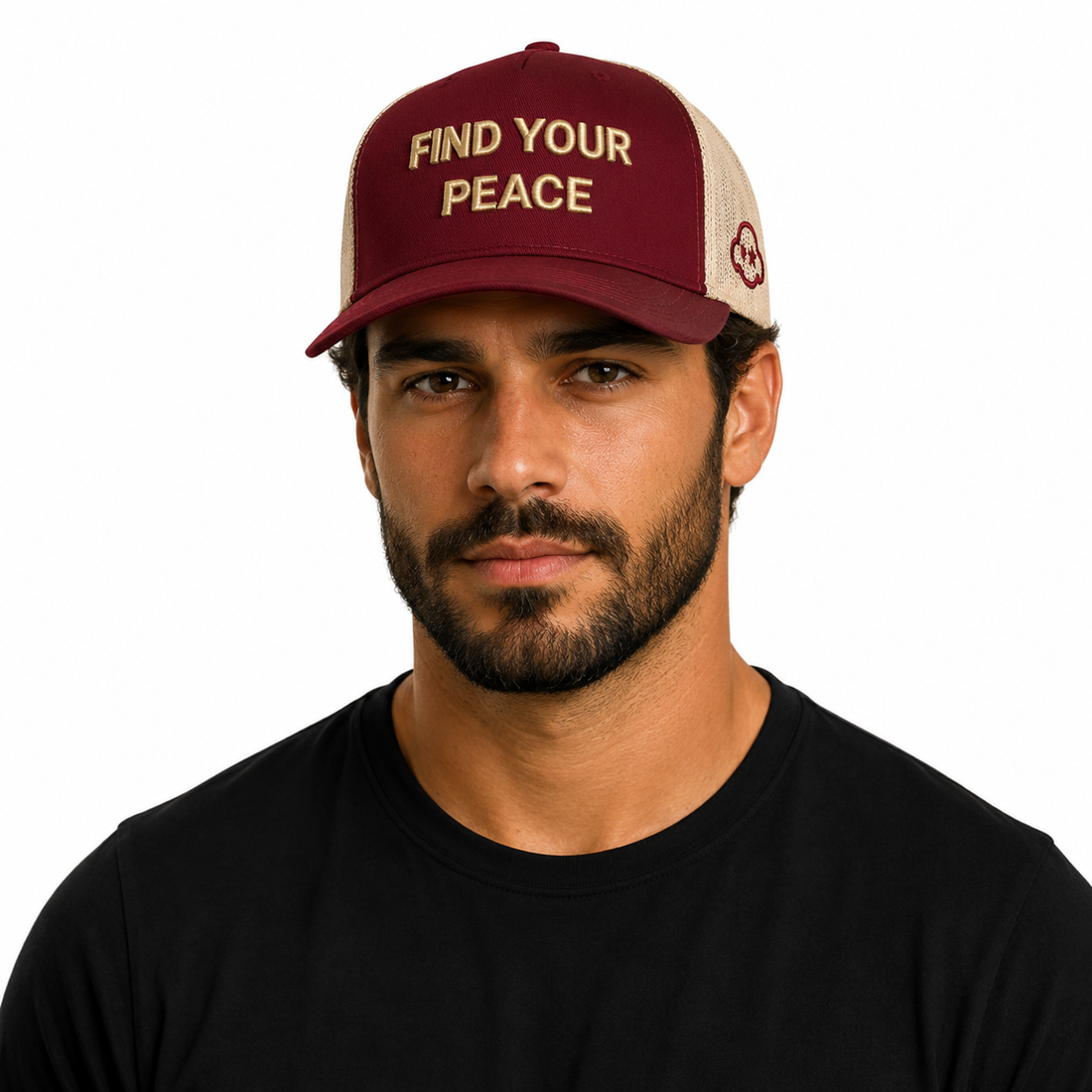 Find Your Peace | Burgundy-Stone Trucker Cap