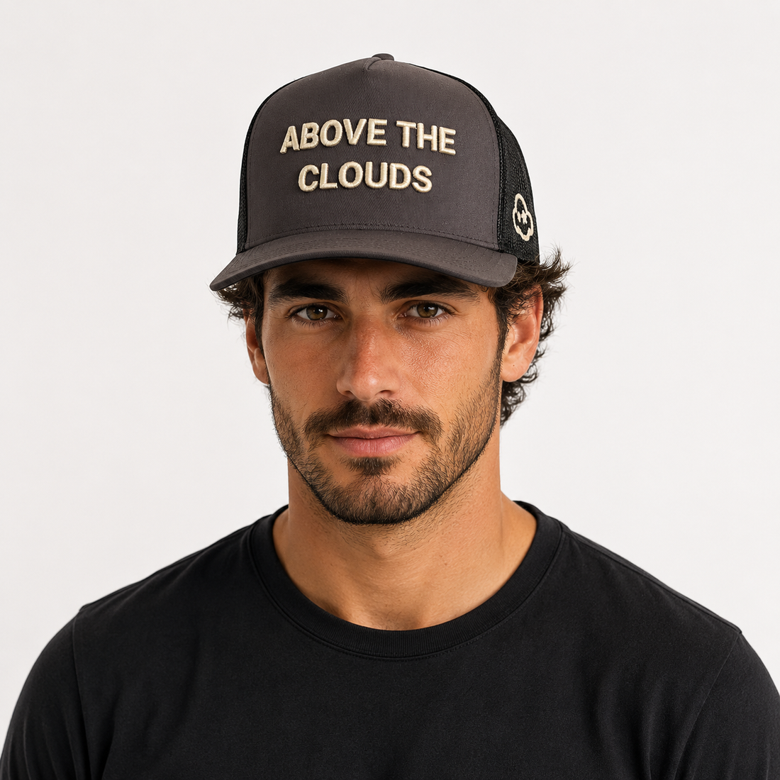 Above The Clouds | Grey-Black Trucker Cap