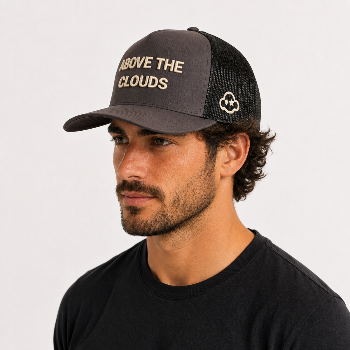 Above The Clouds | Grey-Black Trucker Cap