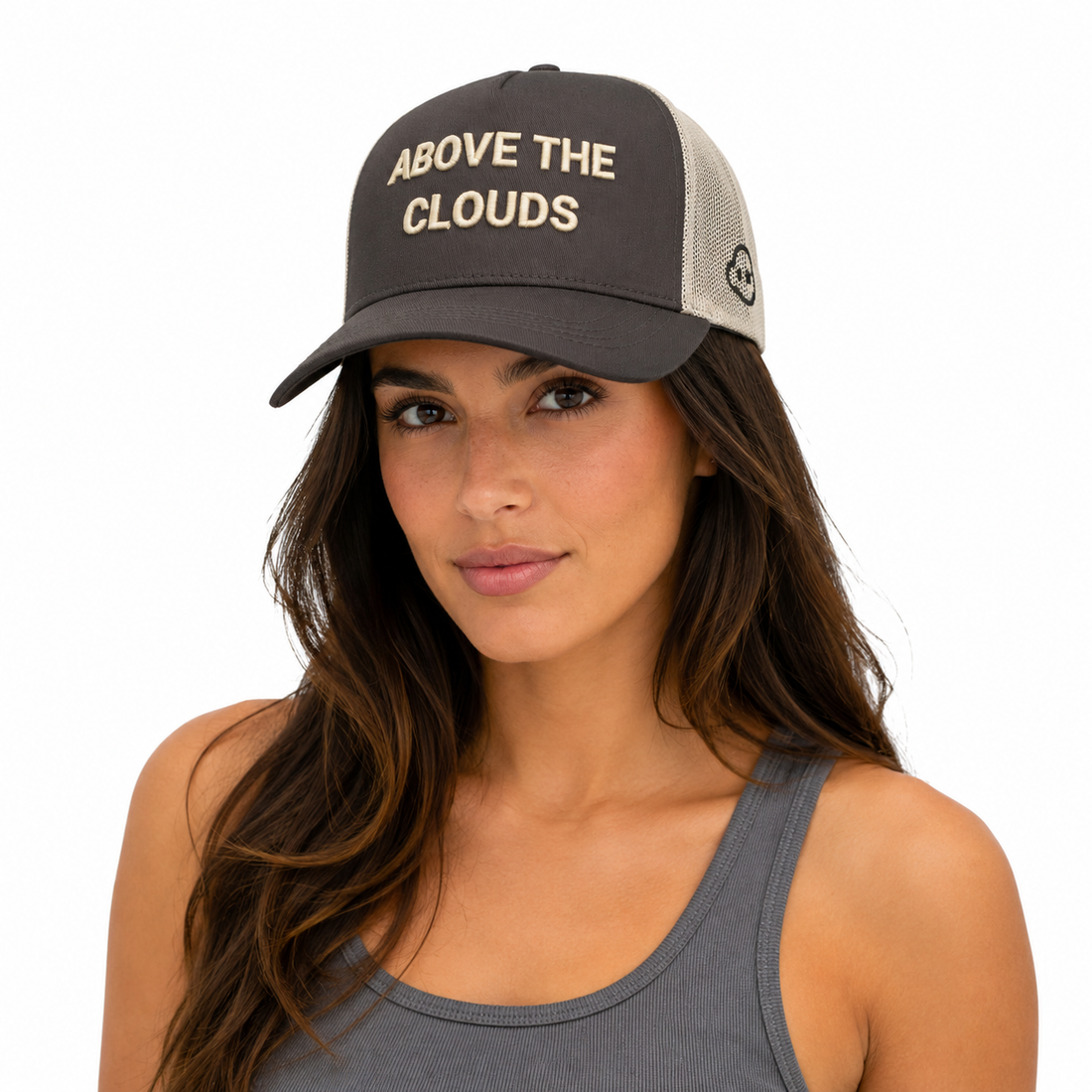 Above The Clouds | Grey White Trucker Cap