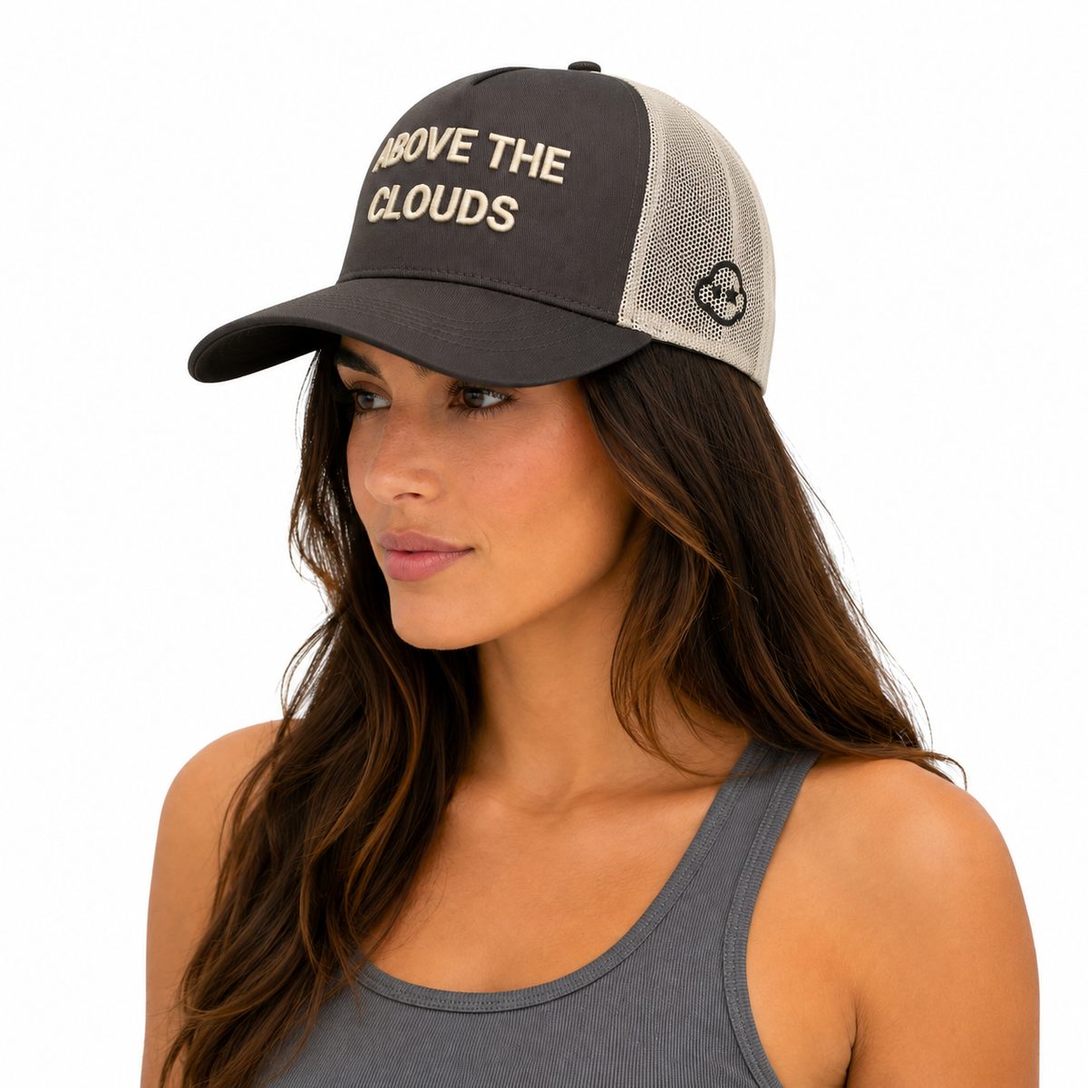 Above The Clouds | Grey White Trucker Cap