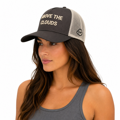 Above The Clouds | Grey White Trucker Cap
