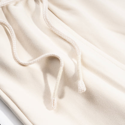 creamy beige cotton loungewear shorts