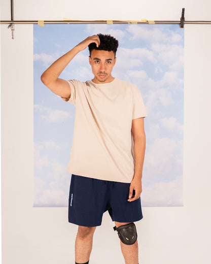 navy blue cotton loungewear shorts