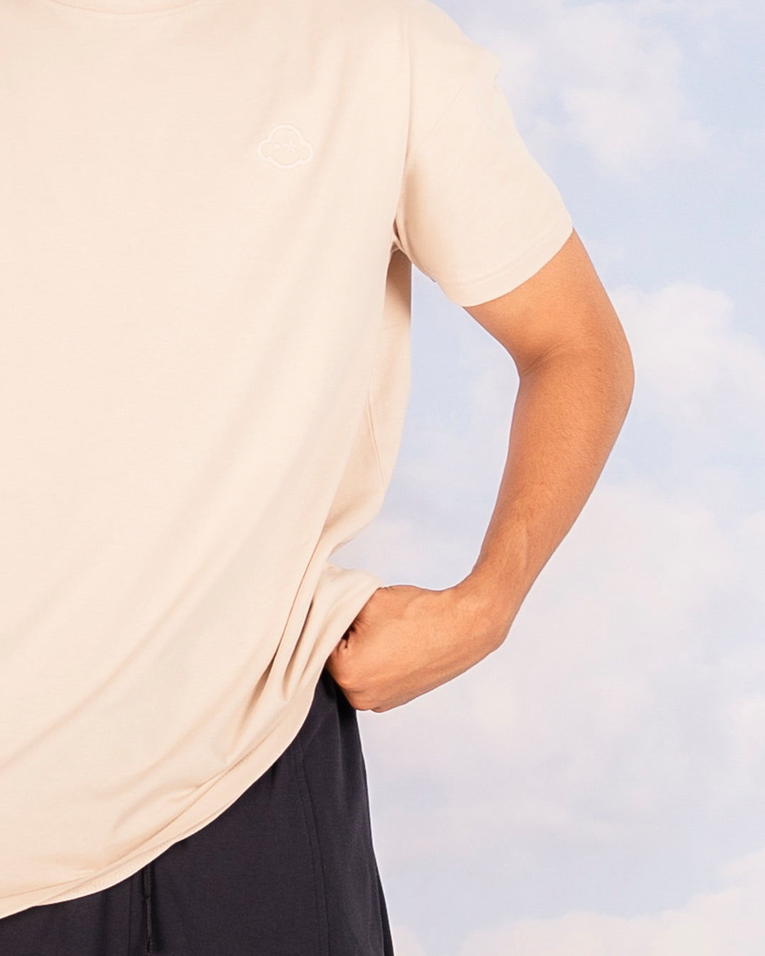 soft beige cotton relaxed fit t-shirt