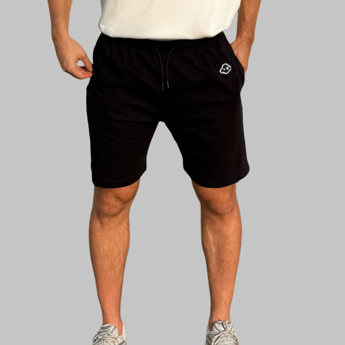 black limited edition cotton activewear shorts