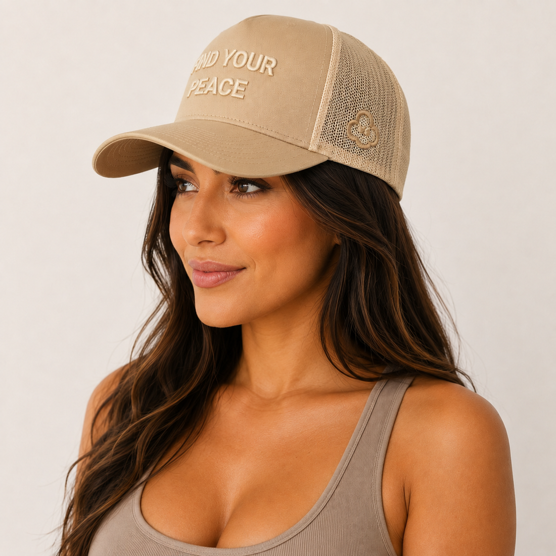 Find Your Peace | Khaki-Stone Trucker Cap