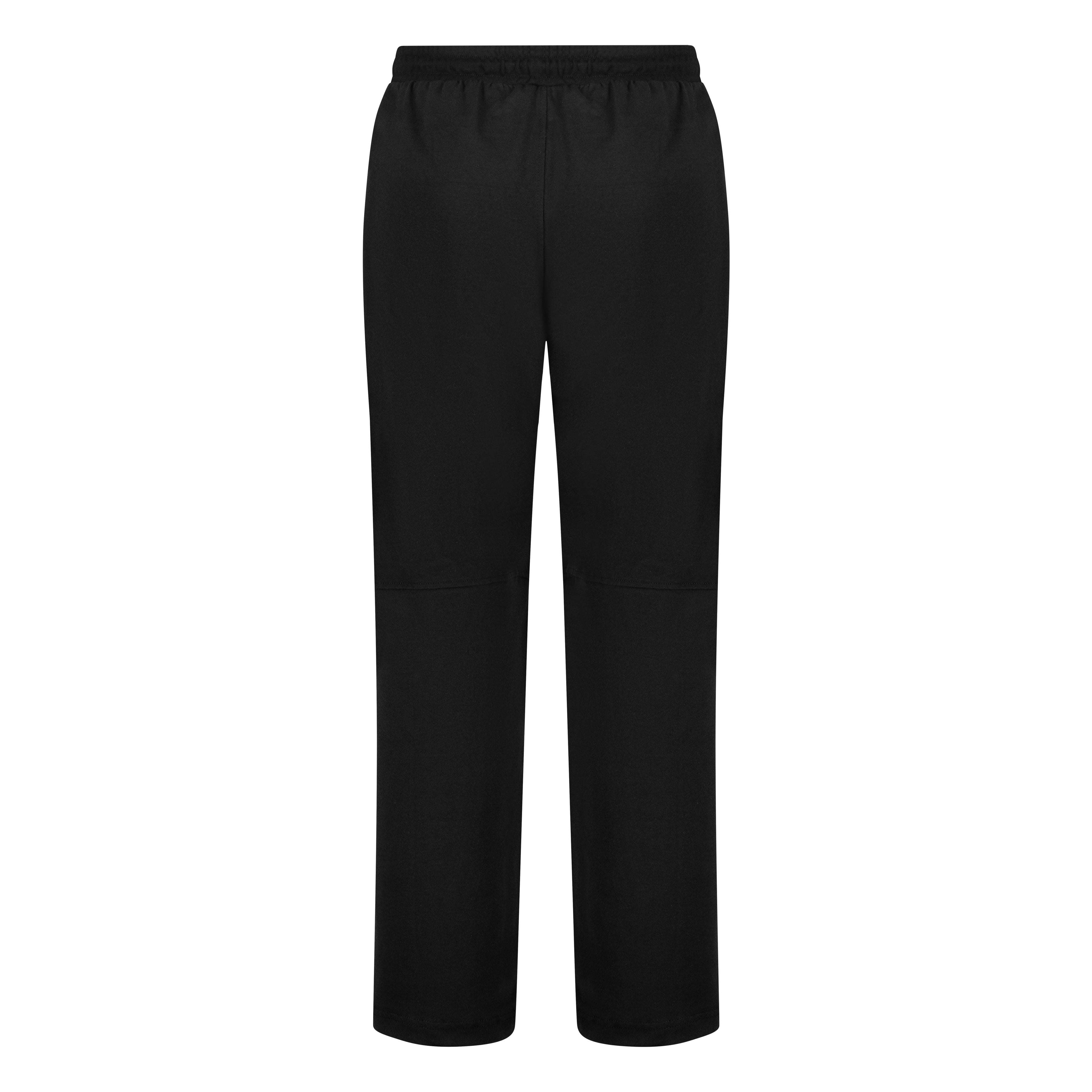 White cotton activewear pants with a small black logo on the left leg, featuring a relaxed fit and drawstring waist. 100% Cotton available in Dubai same day delivery best of summer and winter casual streetwear unisex men and women shorts and t-shirts available in UAE fast delivery and same day delivery available Pants joggers jogger pants