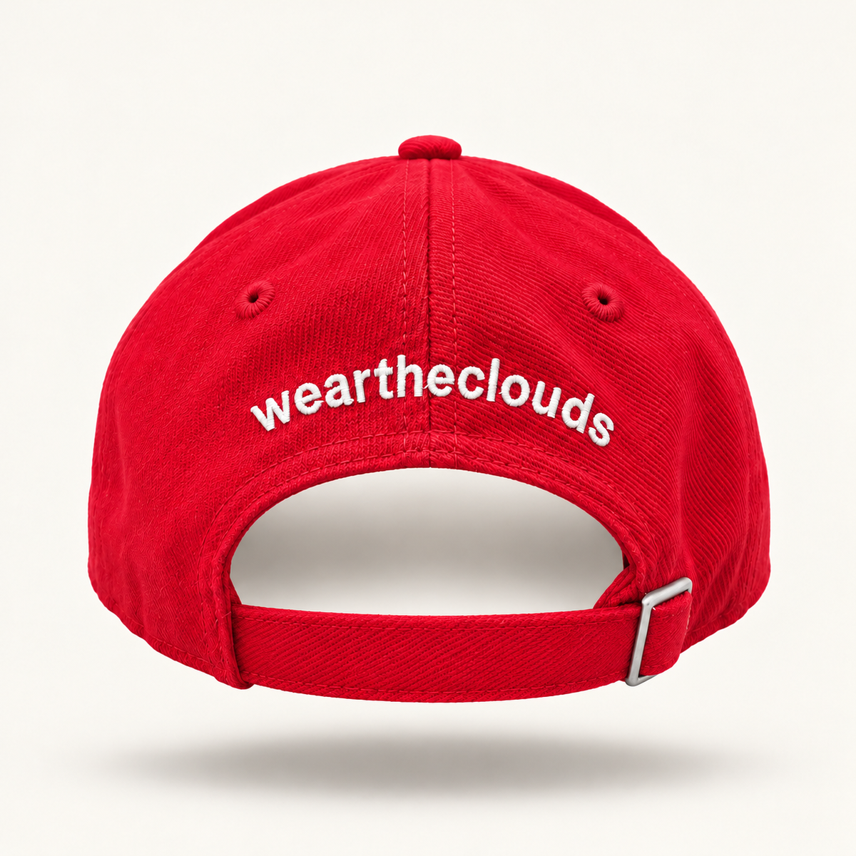 DREAM BIG red classic cap — back floating product view