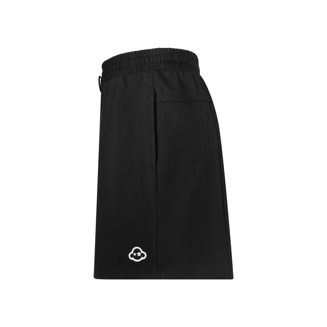 White cotton activewear pants with a small black logo on the left leg, featuring a relaxed fit and drawstring waist. 100% Cotton available in Dubai same day delivery best of summer and winter casual streetwear unisex men and women shorts and t-shirts available in UAE fast delivery and same day delivery available Pants joggers jogger pants