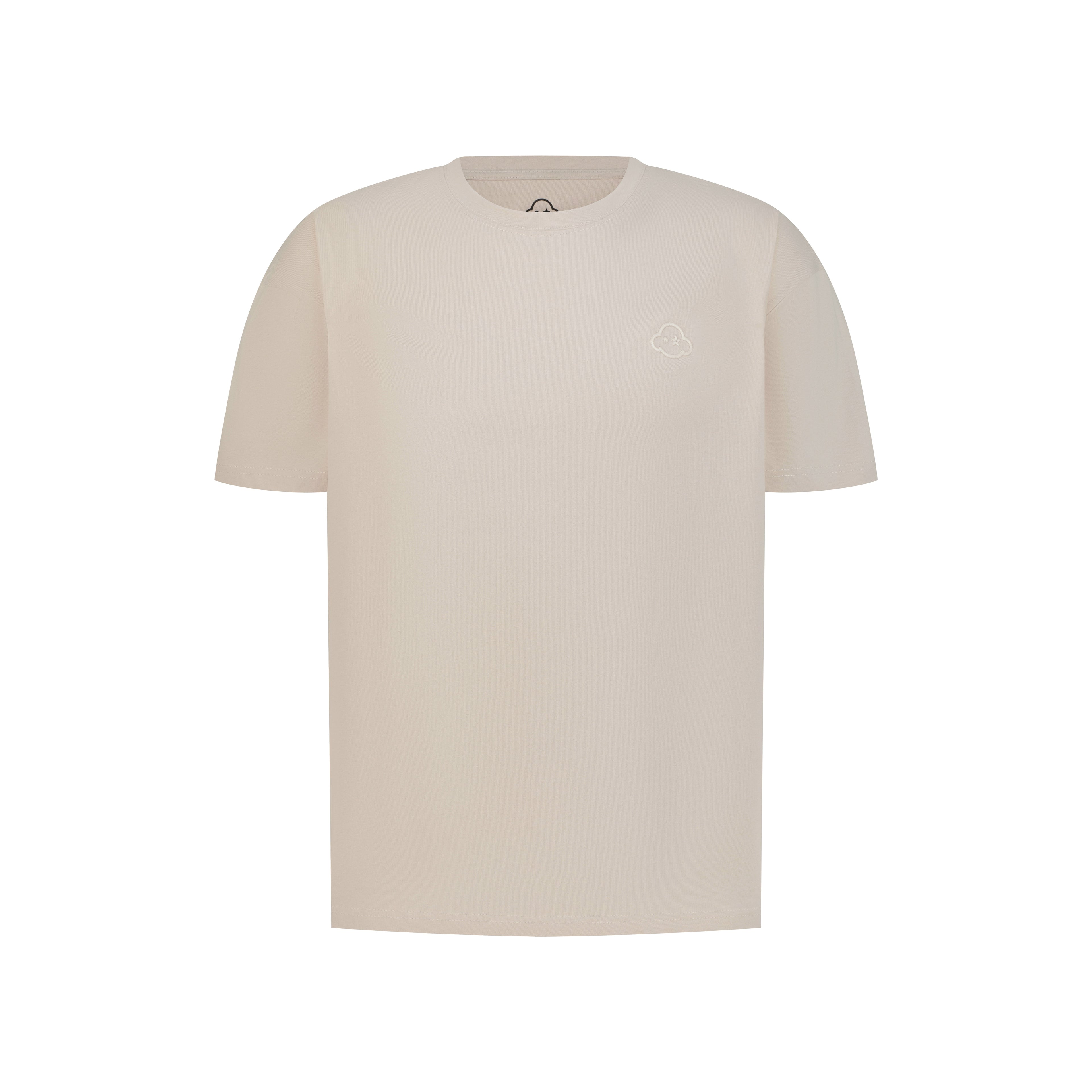 soft beige cotton relaxed fit t-shirt