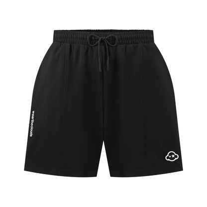 pitch black cotton loungewear shorts