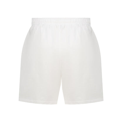 white limited edition cotton activewear shorts