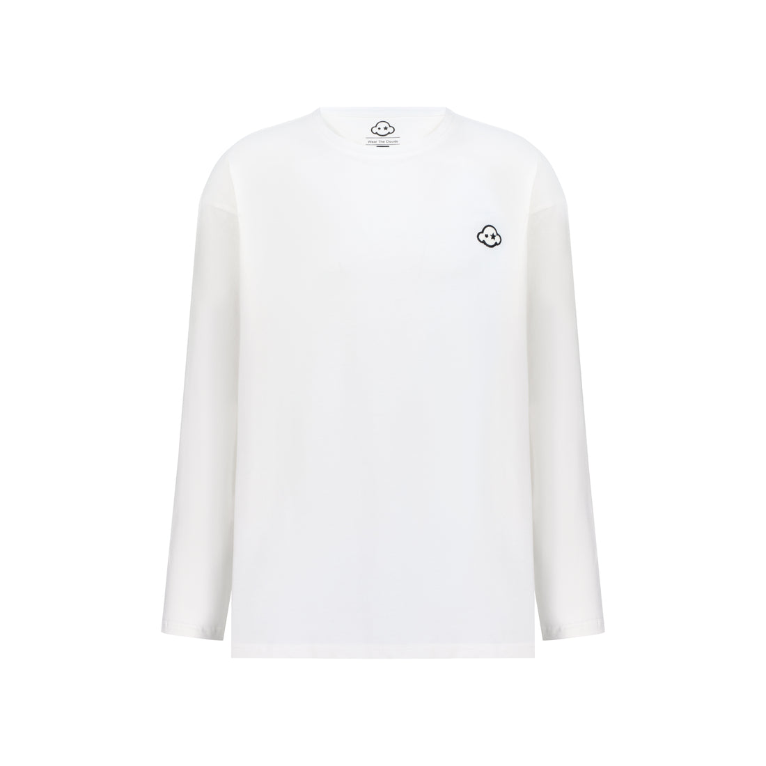 white long sleeve cotton t-shirt
