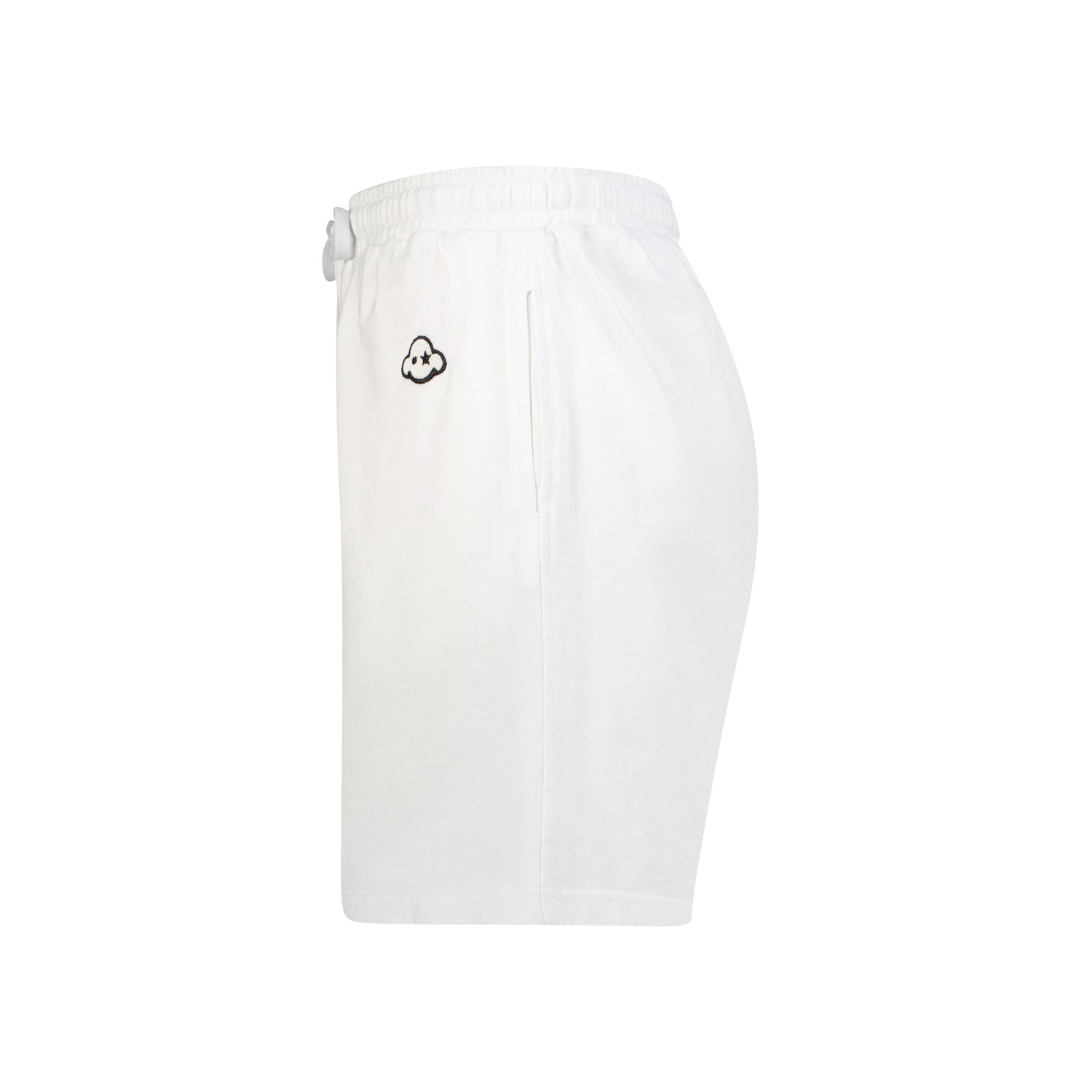 white limited edition cotton activewear shorts