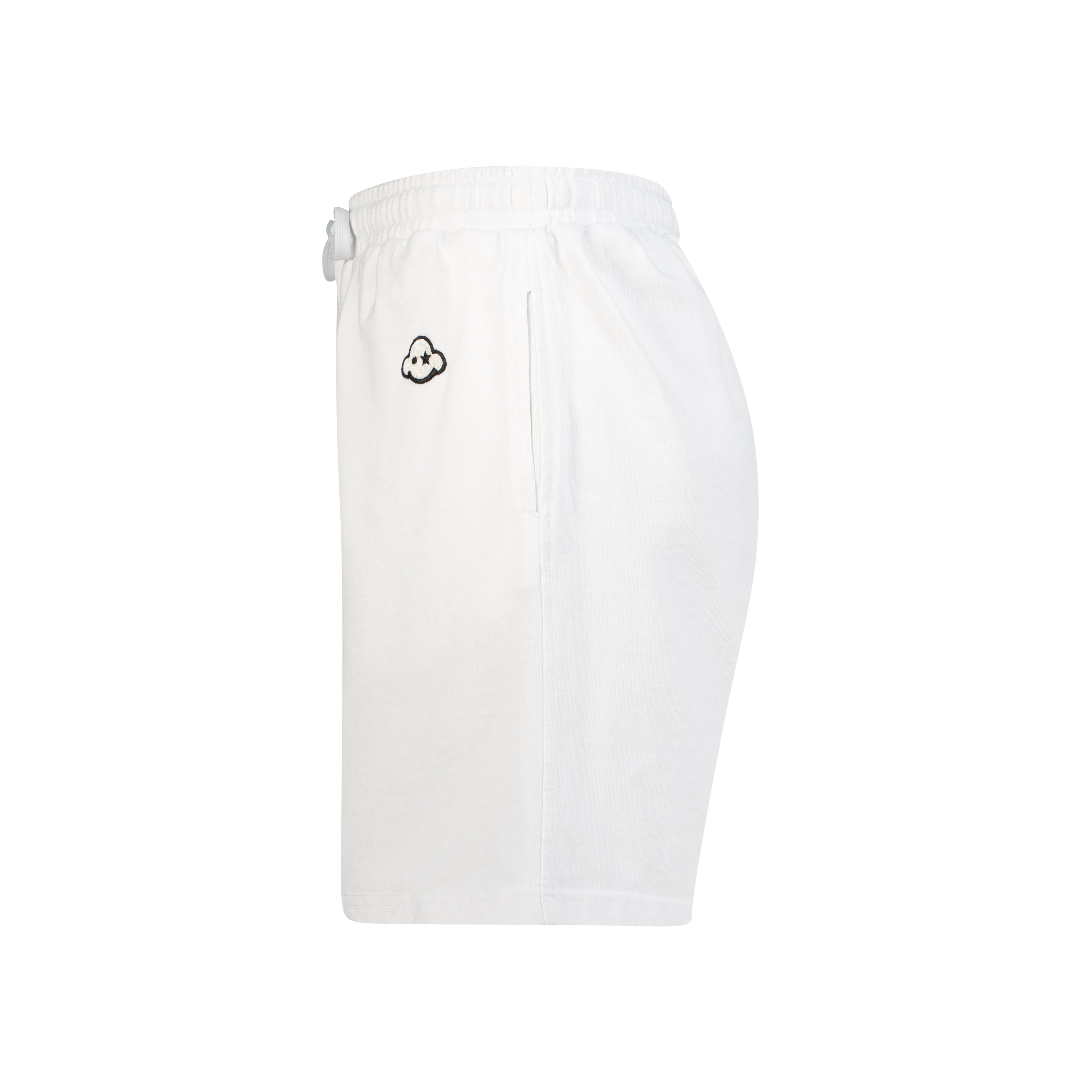 white limited edition cotton activewear shorts