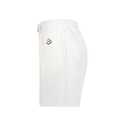 white limited edition cotton activewear shorts