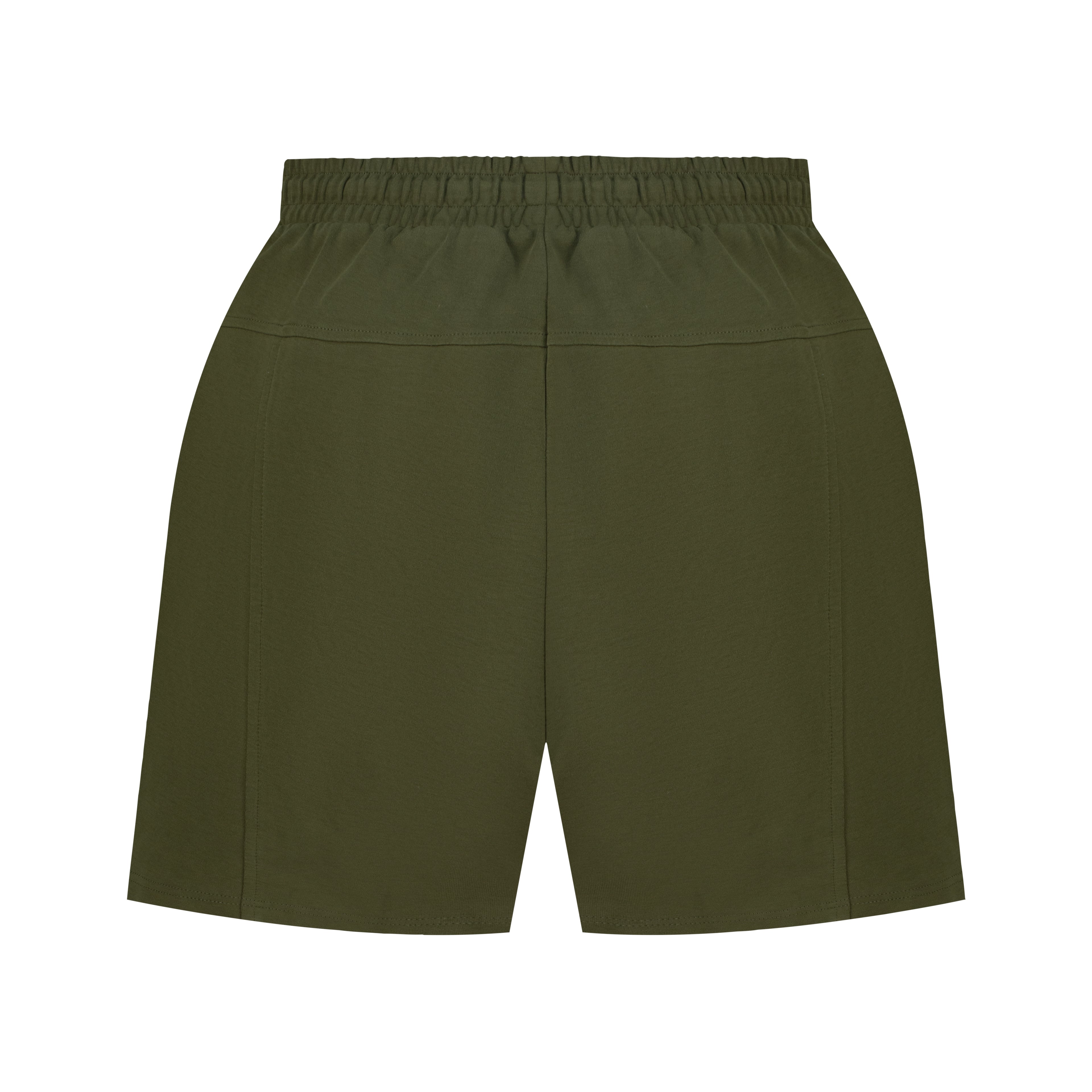 Green shorts on a white background. White cotton activewear pants with a small black logo on the left leg, featuring a relaxed fit and drawstring waist. 100% Cotton available in Dubai same day delivery best of summer and winter casual streetwear unisex men and women shorts and t-shirts available in UAE fast delivery and same day delivery available Pants joggers jogger pants