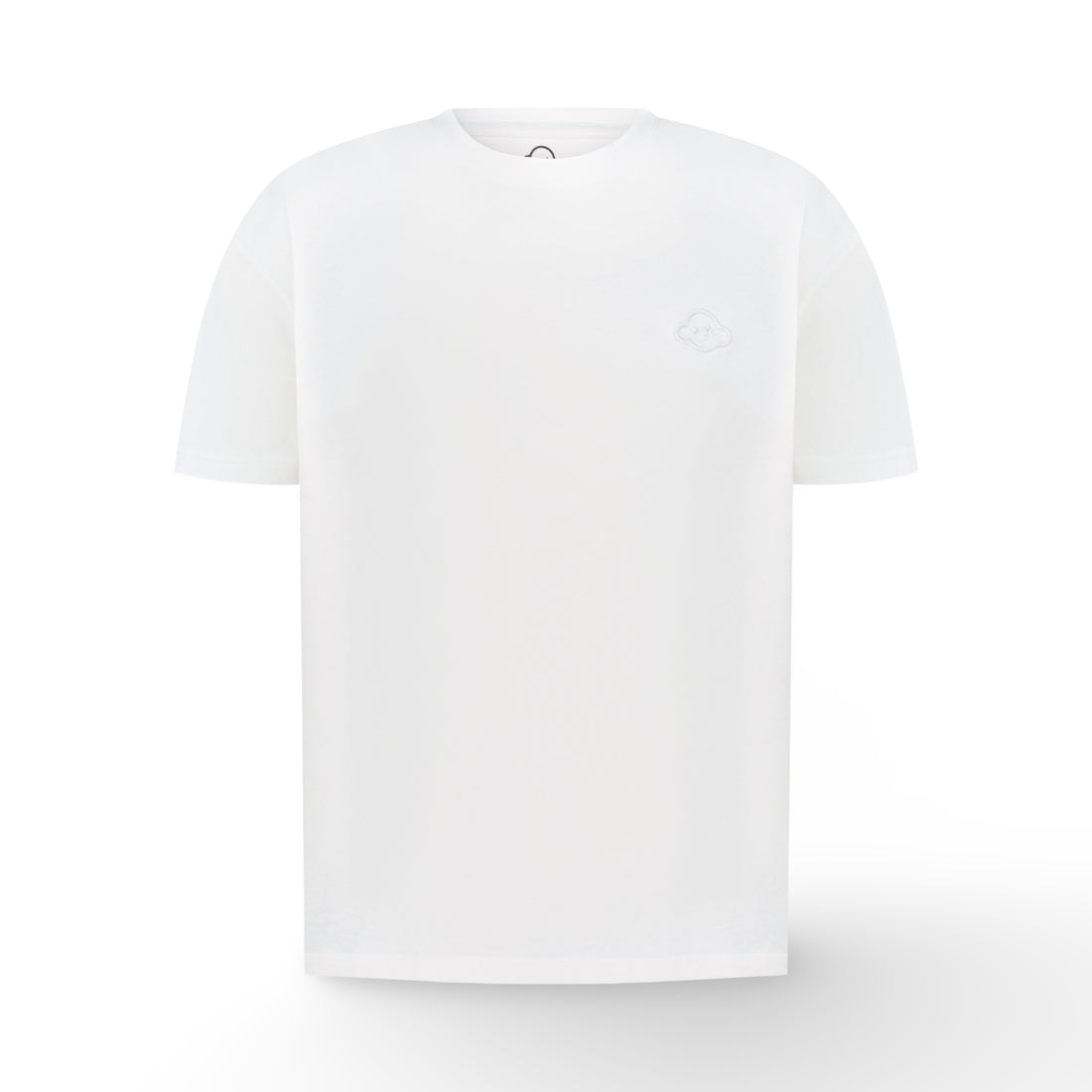 White t-shirt on a white background 100% Cotton available in Dubai same day delivery best of summer and winter casual streetwear unisex men and women