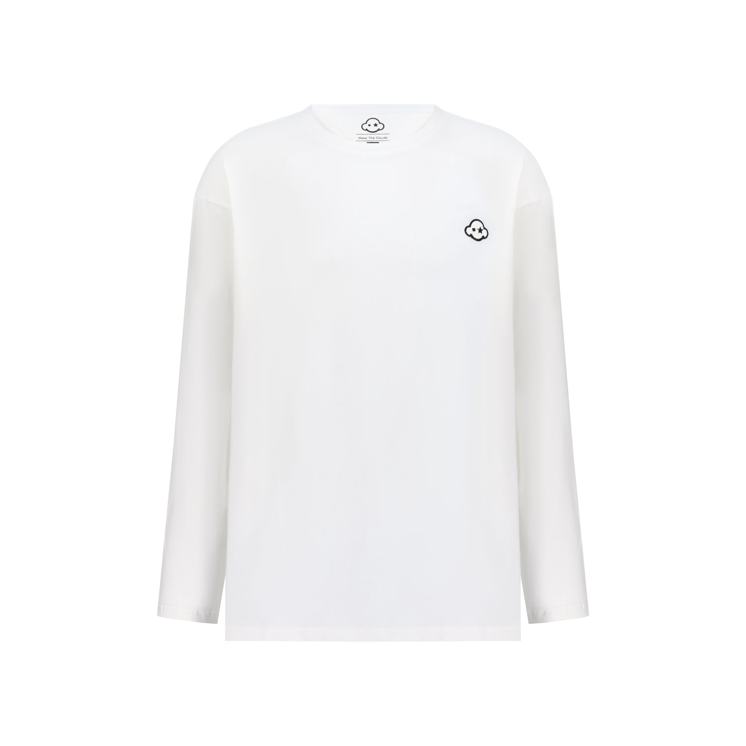 White long sleeve cotton t-shirt with a small black embroidered logo on the chest. White cotton activewear pants with a small black logo on the left leg, featuring a relaxed fit and drawstring waist. 100% Cotton available in Dubai same day delivery best of summer and winter casual streetwear unisex men and women shorts and t-shirts available in UAE fast delivery and same day delivery available Pants joggers jogger pants